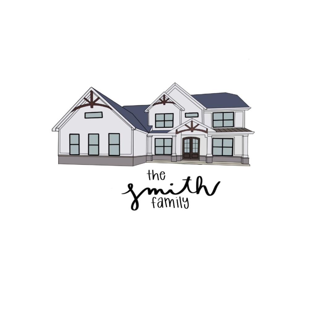 custom house illustration with name